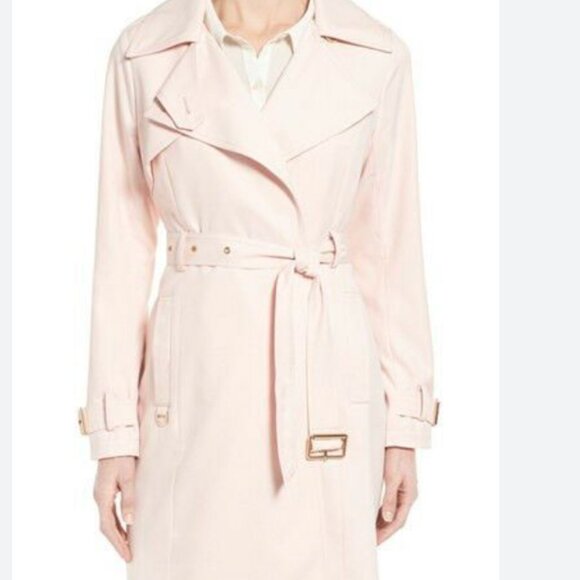 French Connection Draped Trench Coat – Size M (Blush Pink) - Picture 1 of 12
